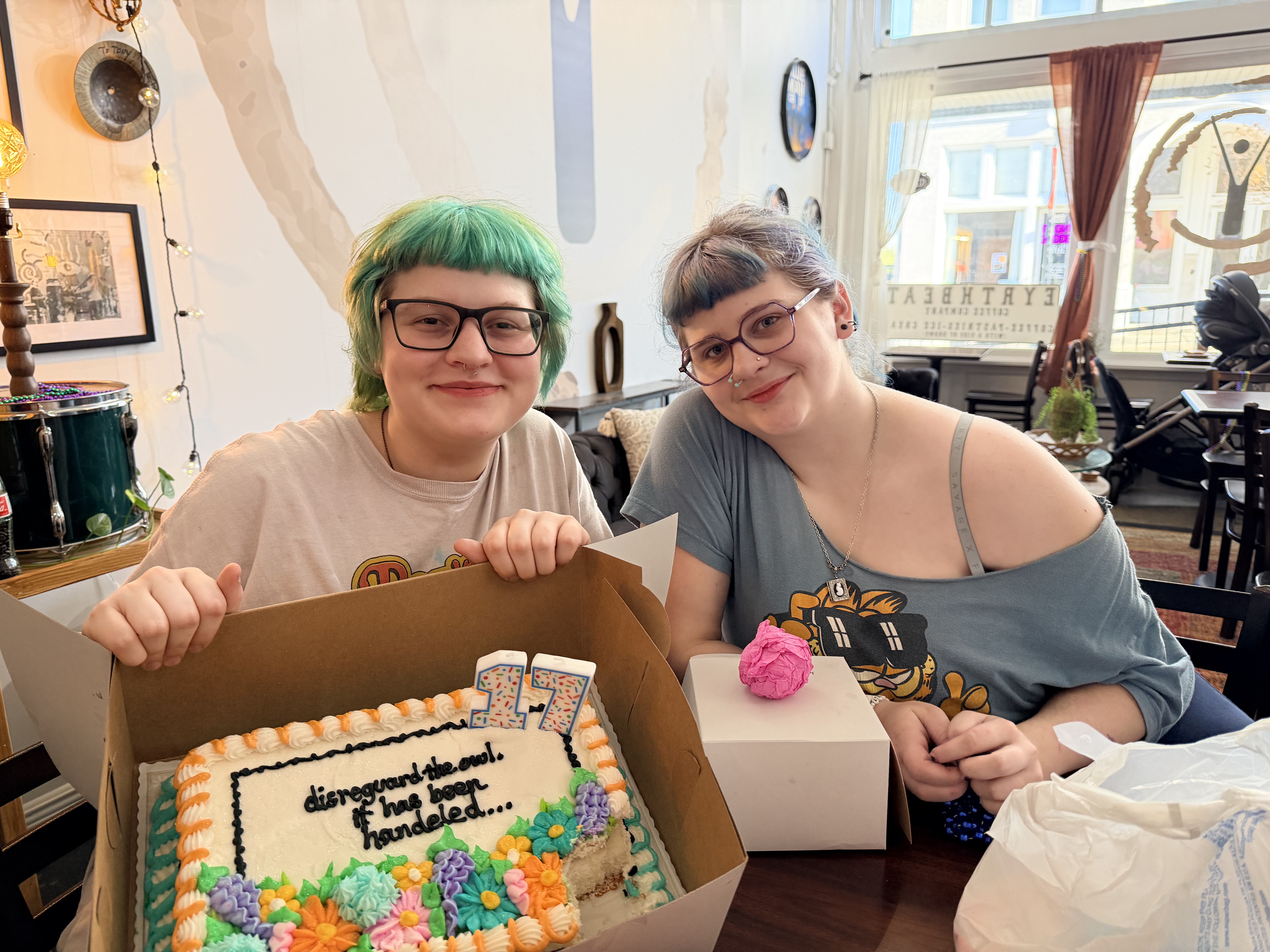 Friends celebrating a birthday at eYrthBeat