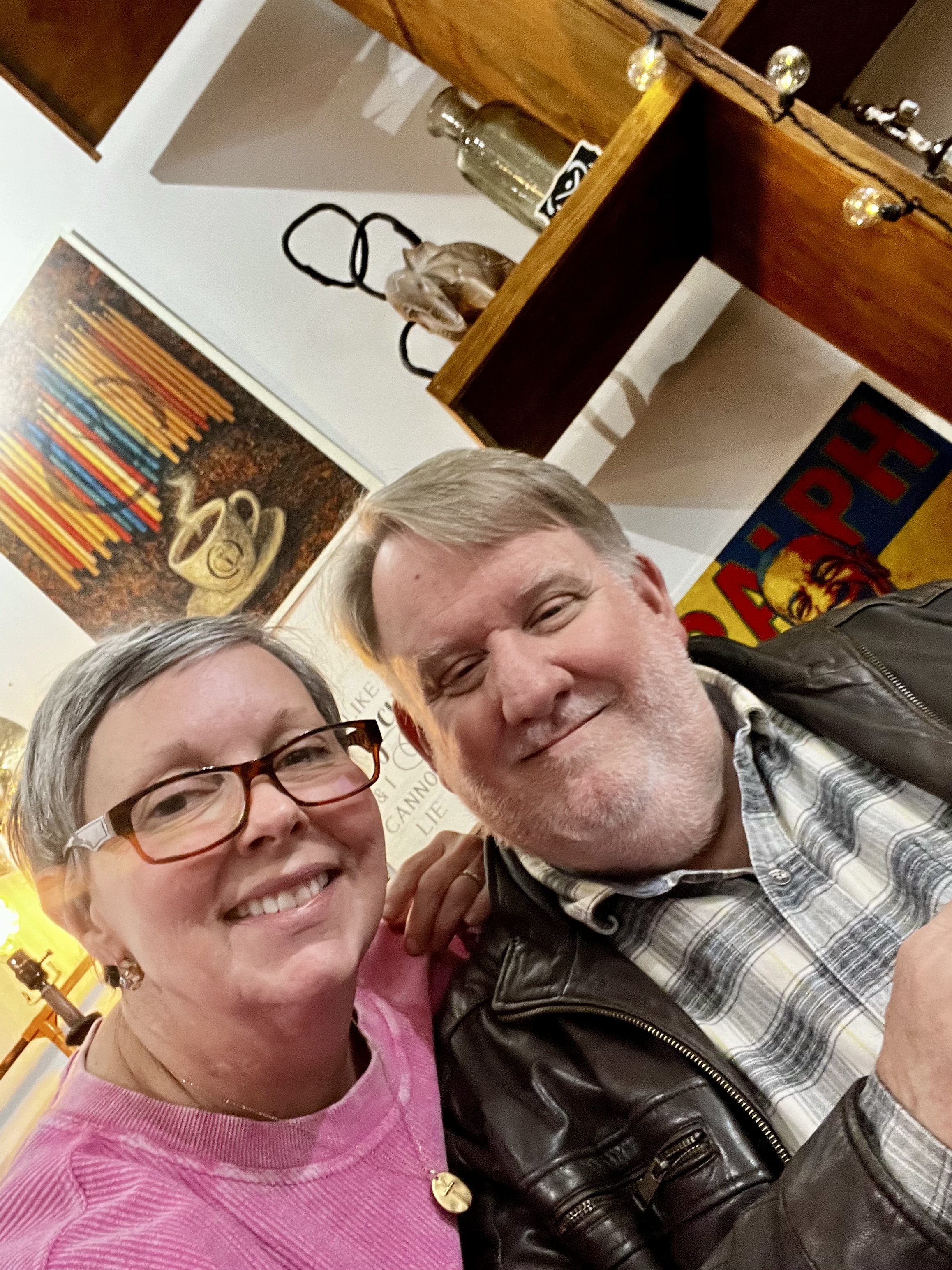 Two guests enjoying the eYrthBeat coffeehouse